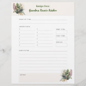 Grandma Recipes | Bijgewerkte Rustic Recipe Page (Voorkant)