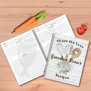 Grandma Recipes Deel de Liefde Gepersonaliseerd Notitieboek