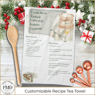 Grandma Recipes Oatmeal Cookies Custom Keepsake Theedoek