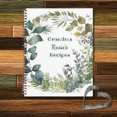 Grandma Recipes | Rustic Green Wreath Personalized Notitieboek