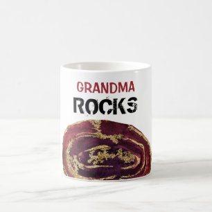 *~* Grandma Rocks Agate Glitter Stone Lapidary Koffiemok