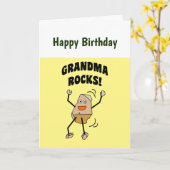 Grandma Rocks Carte d'anniversaire (Fleur jaune)