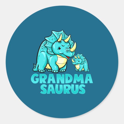 Grandma Saurus Funny Grandmasaurus Dinosaur  Ronde Sticker (Voorkant)