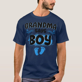 Grandma Says Boy Cute Blue Gender Announce T-shirt