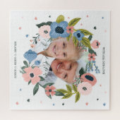 Grandma Script Typographic Floral Wreath & Photo Legpuzzel (Horizontaal)