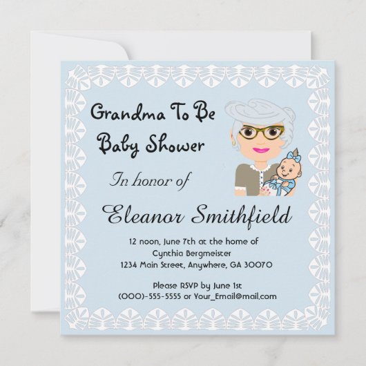 GrandMa sera Baby shower Invitation (Devant)
