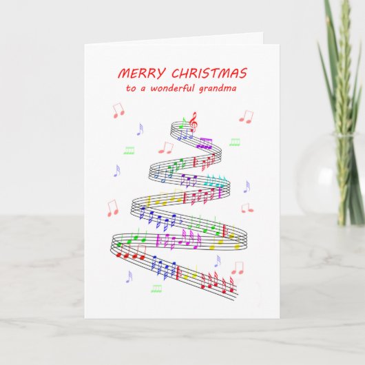 Grandma Sheet Music Kerstmis Feestdagen Kaart (Voorkant)