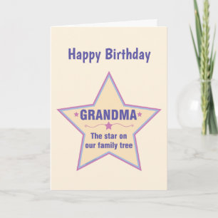 Grandma Star Birthday Card Kaart
