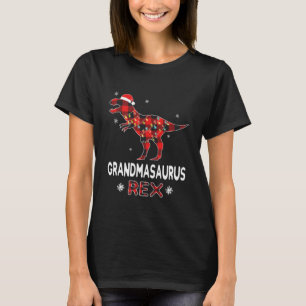 Grandma T-Rex Red Pset Buffalo Kerstmis Dinosaur T-shirt
