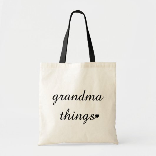Grandma Things Cute Script Funny Gift Tote Bag (Voorkant)