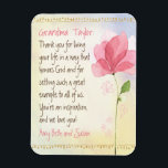 Grandma Tribute Custom Keepsake Magnet<br><div class="desc">Let your grandmother (or another person) know how much you think of them with this unique design featuring the message, "Thank you for living your life in a way that honors God and for setting such a great example to all of us. You're an inspiration, and we love you!" Design...</div>