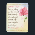 Grandma Tribute Custom Keepsake Magnet<br><div class="desc">Let your grandmother (or another person) know how much you think of them with this unique design featuring the message, "Thank you for living your life in a way that honors God and for setting such a great example to all of us. You're an inspiration, and we love you!" Design...</div>