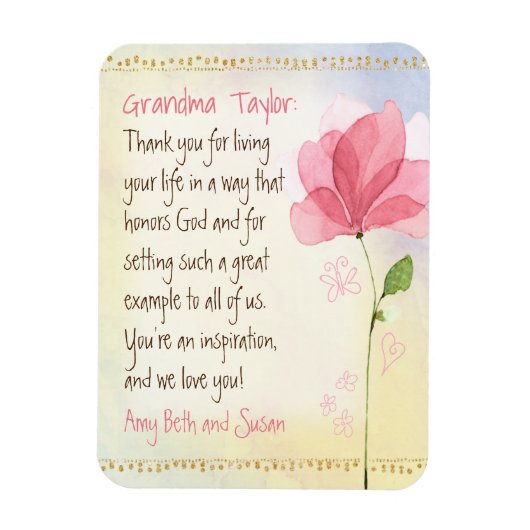 Grandma Tribute Custom Keepsake Magnet (Vertical)