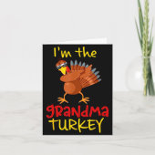 Grandma Turkey Matching Family Group Thanksgiving Kaart (Voorkant)