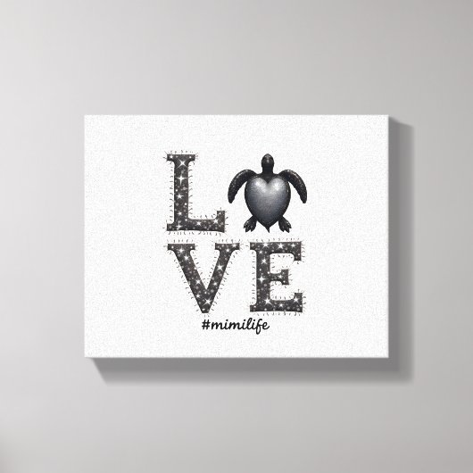Grandma Turtle - Love Mimi Life Zee Turtle, Mimi T Canvas Afdruk (Voorkant)