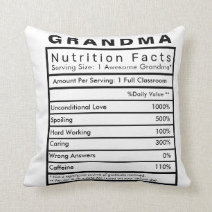 Grandma valeur nutritive Statistiques Coussin