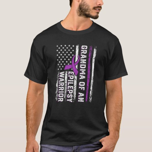 GrandMa van een Warrior Epilepsy Paarse Ribbon Sup T-shirt (Voorkant)