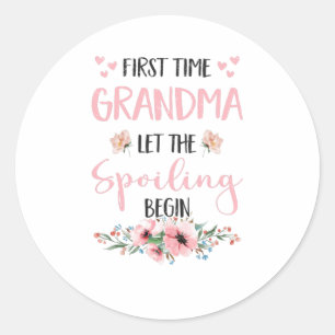 Grandma Vertant Omi Grandouders Baby Flowers Ronde Sticker