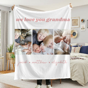 Grandma we houden van je foto Collage Fleece Blank Deken