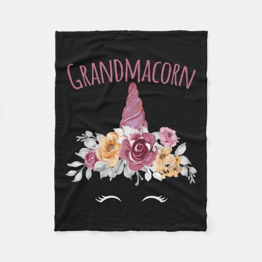 Grandmacorn Unicorn Grandma Premium Fleece Deken (Voorkant)