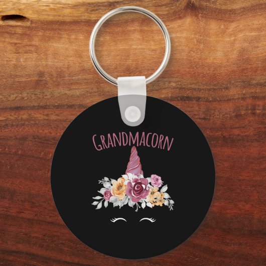 Grandmacorn Unicorn Grandma Premium Sleutelhanger (Voorkant)