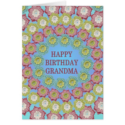 GrandmaFleurs de Crochet d'anniversaire (Devant)