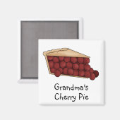Grandma's Cherry Pie Magnet Magneet (Voorkant / Achterkant)