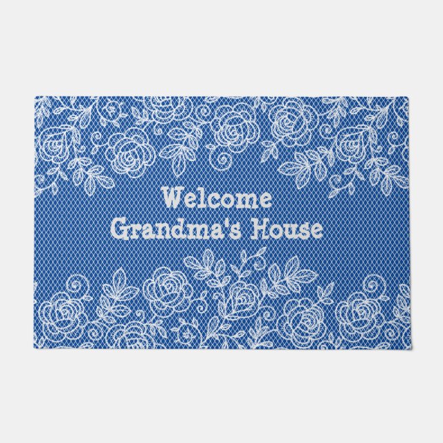 Grandmas House Lace Personalize Deurmat (Voorkant)