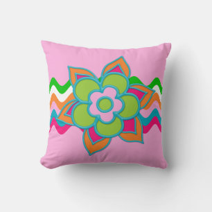 Grandmas Jardin Fleurs Pink Jaillot Oreiller