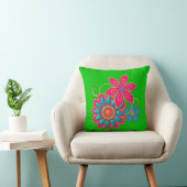 Grandmas Jardin Fleurs vert Jeu Oreiller (Chaise)