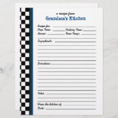 Grandmas Kitchen Gecontroleerde Blue Accent Recipe (Voorkant / Achterkant)