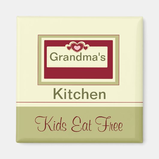 GRANDMA'S KITCHEN/KIDS MANGE GRATUITEMENT MAGNET (Devant)