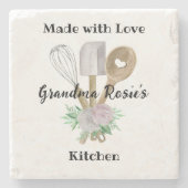 Grandma's Kitchen | Made with Love Personalized Stenen Onderzetter (Voorkant)