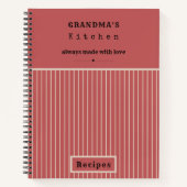 Grandma's Kitchen Stripe Custom Recipe Notitieboek (Voorkant)