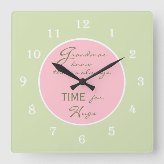 Grandmas Know Er is altijd Time Wall Clock Vierkante Klok (Voorkant)