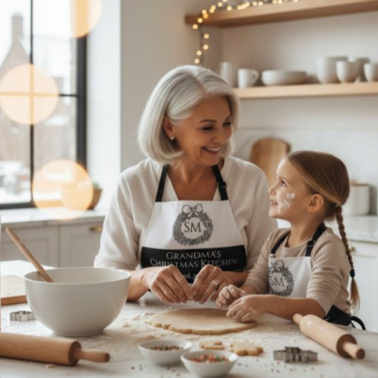 Grandma's Personalized Christmas Doodle Baking Schort