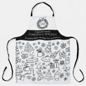 Grandma's Personalized Christmas Doodle Baking Schort (Voorkant)
