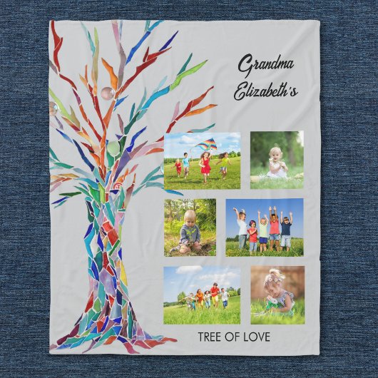 Grandma's Photo Collage Fleece Blanket Deken