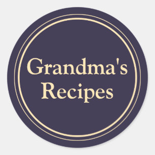 Grandma's Recipes Ronde Sticker