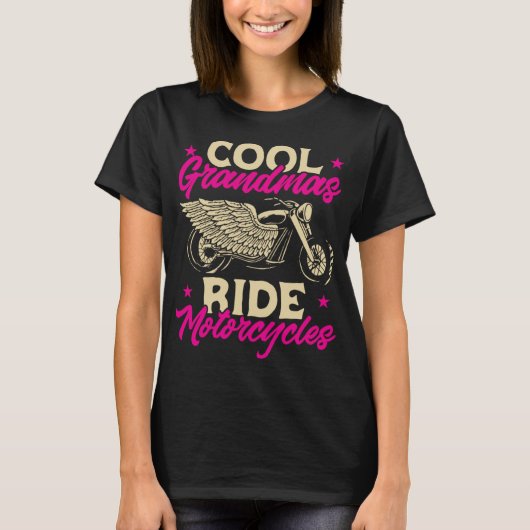 Grandmas Ride Motorcycles Funny Biker Granny T-shirt (Voorkant)