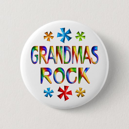 GRANDMAS ROCK RONDE BUTTON 5,7 CM (Voorkant)