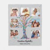 Grandma's Seven Photo Collage Gray Fleece Deken (Voorkant)