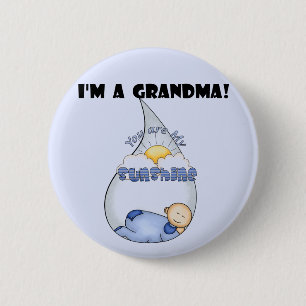 Grandma's Sunshine-Boy T-shirts en Gifts Ronde Button 5,7 Cm