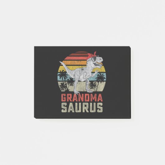 Grandmasaurus T Rex Dinosaur Grandma Saurus Family Post-it® Notes (Voorkant)