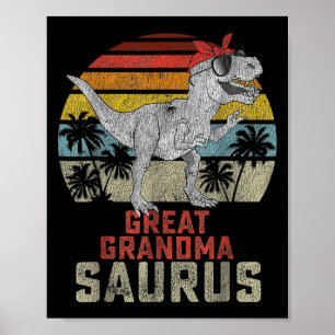 Grandmasaurus T Rex Dinosaur Great Grandma Saurus Poster