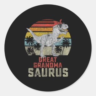 Grandmasaurus T Rex Dinosaur Great Grandma Saurus Ronde Sticker