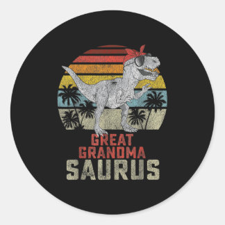 Grandmasaurus T Rex Dinosaur Great Grandma Saurus Ronde Sticker