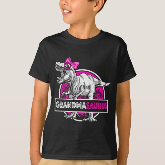 Grandmasaurus T-rex Matching Funny Grandma Saurus T-shirt (Voorkant)