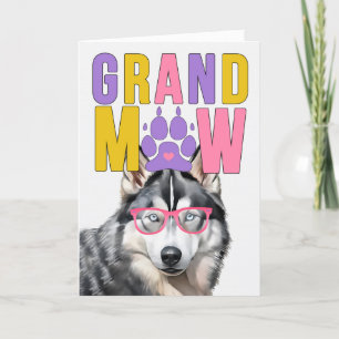 GrandMAW Siberische Husky GrandDOG Grootouders Dag Feestdagen Kaart