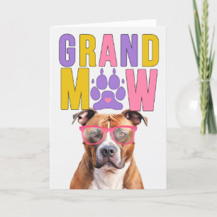 GrandMAW Tan Pit Bull GrandDOG Grootouders Dag Feestdagen Kaart